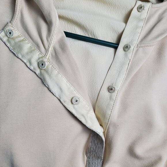 Perse By Carlisle Silk Pullover Hoodie Sweater Beige - Size 10 - Picture 7 of 12